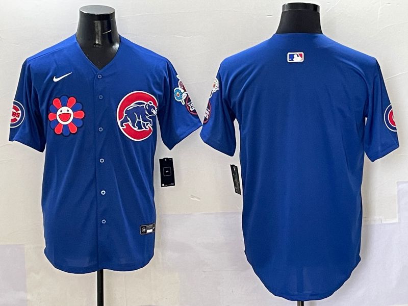 Men Chicago Cubs Blank Blue Flower Edition 2025 Nike MLB Jersey style 1